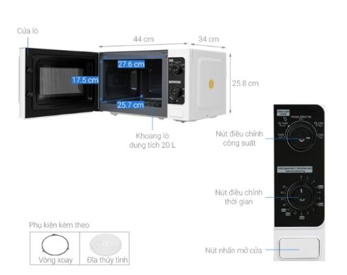 Các Chức Năng Chính Và Tiện Ích của Lò vi sóng Toshiba ER-SM20(W1)VN