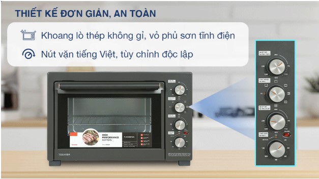 Ngoại Hình Tinh Tế của Lò Nướng Toshiba