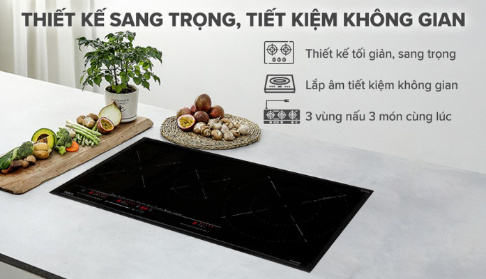 Thiết kế sang trọng của Bếp điện từ 3 vùng nấu Teka IZC 83620 MST BK