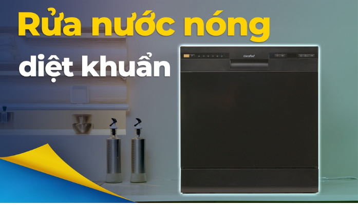 Máy rửa chén độc lập Comfee CDW-8F60RB vowiss công nghệ diệt khuẩn