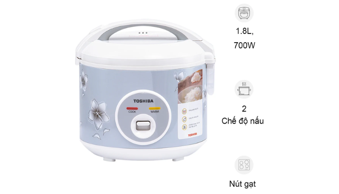 Nồi cơm điện Toshiba RC-18JFM(H)VN với 2 chế độ nấu