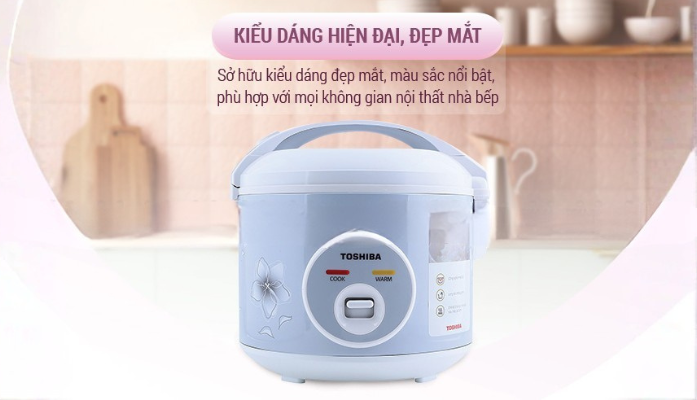 Nồi cơm điện Toshiba RC-10JFM(H)VN có kiểu dáng hiện đại